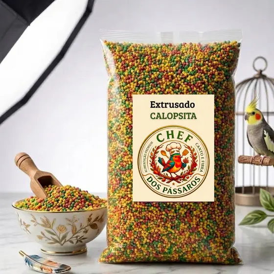 Extrusado CALOPSITA CHEF dos PÁSSAROS Ring Neck Rosela Agapórnis Caturita Ração