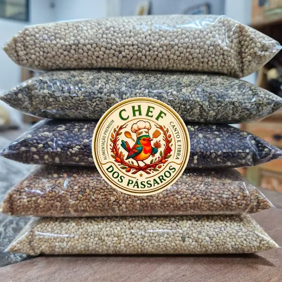 Kit 5 Painços CHEF dos PÁSSAROS: Nacional, Preto, Vermelho, Verde, Alemão 250g de Cada