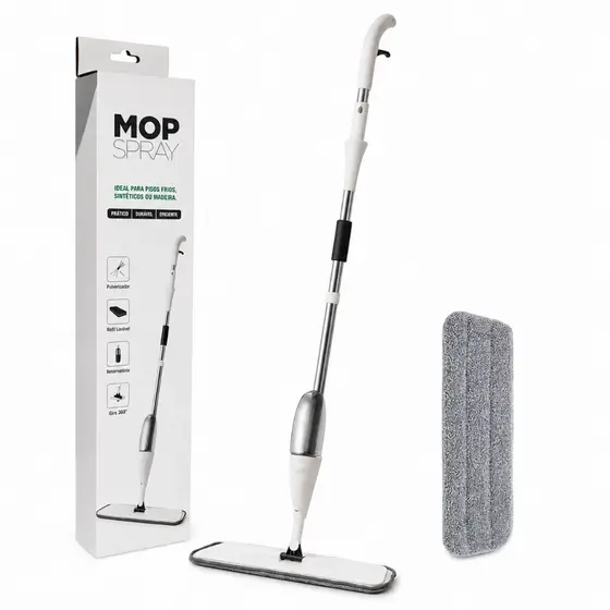 Mop Spray PRO Magico Com Reservatorio Rodo De Limpeza Refil Microfibra + Refil extra