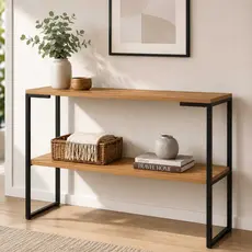 Mesa Aparador Buffet Industrial 90x76cm – Cantinho do Café com 2 Prateleiras MDF (Várias Cores)