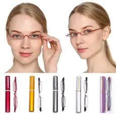 Mini Slim  Glasses Metal Case Leitura De Óculos De Bolso Retro Portáteis Unisexo