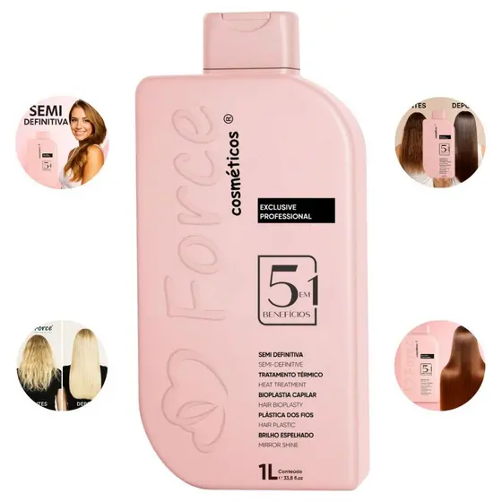 escova progressiva force de frizz semi definitiva liso absoluto e intenso 1l