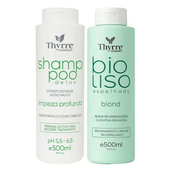 Kit BioLiso 500ml Escova Progressiva Selagem 0% Formol Semi-Definitiva Thyrre