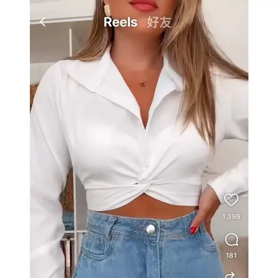 Camisa Feminina Cropped