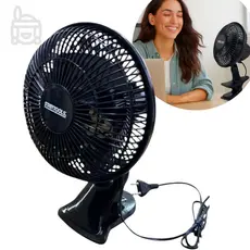 Ventilador de Mesa Portátil com Oscilação 110 ou 220 V com Clip ou Base