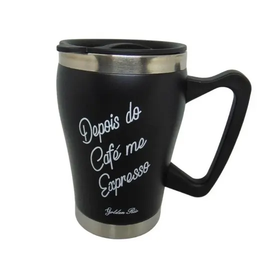 Caneca Térmica de Aço Dourado 320ml Inox Premium Qualidade Original Profissional Top Durável Resistente Prático
