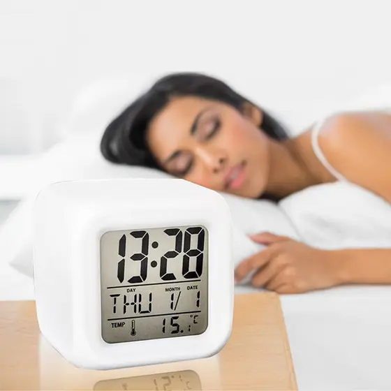 Relógio Cubo Digital LED Despertador Alarme Esportes Fitness Saúde Monitoramento Premium Original Profissional