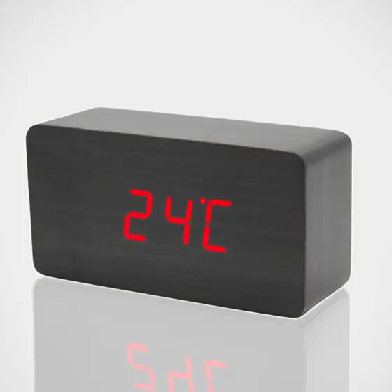 Relógio Digital de Mesa Cinza Madeira Despertador Esportes Fitness Saúde Monitoramento Premium Original Profissional