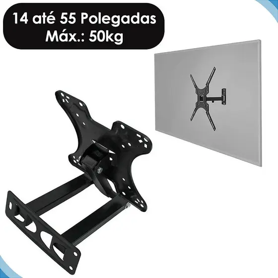 Suporte Articulado para TV 14 a 55 Polegadas até 50kg