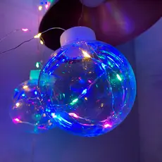 Varal LED Colorido com 10 Lâmpadas Bola para Decoração