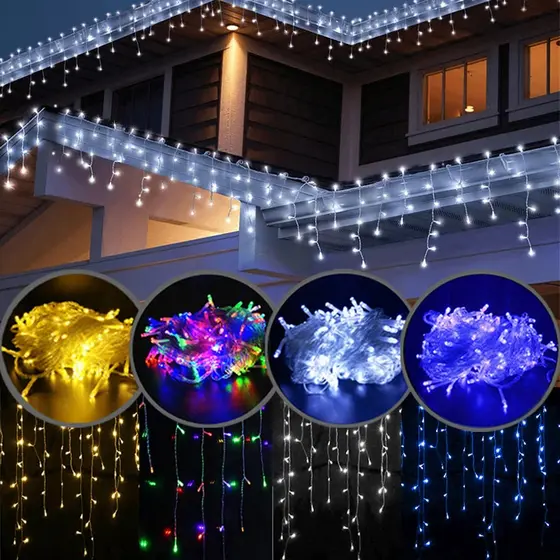 Pisca LED Cascata 200 Lâmpadas Colorido | Natal, Quarto, Festa, Varanda | Durável, Econômico, Instalação Fácil