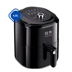 Fritadeira Eletrica Air Fryer BR House 4,5L 200 Graus de Temperatura Timer de 60 Min