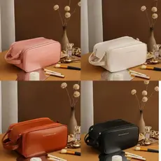 Presentes do Dia das Mães De Maquiagem De Grande Capacidade Para Mulheres Portátil De Viagem Multifuncional De Couro À P