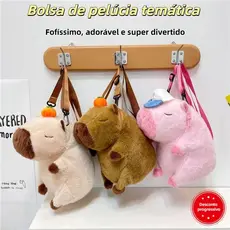 Mochila Bolsa Capivara Pelúcia Bolsa Infantil Fofa Juvenil Para Passeio Escolar