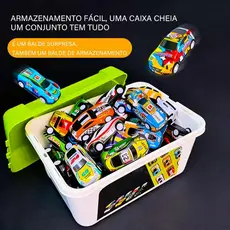 Kit de 10/20/30/40 Carrinhos de Brinquedo de Metal com Caixa Organizadora - Presente Perfeito para Aventuras e Diversão