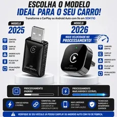 Carplay Adaptador Sem Fio Car Play Android Auto 2 Em 1 Usb Wireless Automático 2026 D Densen