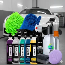 Kit Completo Lavar Carro Rapido Cera Pulverizador 2l Brilho V-Floc V-Mol Intense Cera Blend Sintra Pulverizador