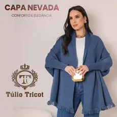 Capa Poncho Casual Tricot Feminino Franjas Manga Longa Outono Inverno