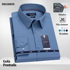Dilomon Camisa Social Masculina Estilosa Não Amassa - Blusa do Brasil  Elastano Slim Fit Manga Longa