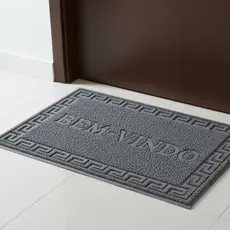 Tapete Bem Vindo Emborrachado Antiderrapante Porta Entrada