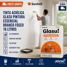 Tinta Acrílica Glasu Pintura Essencial Branco Fosco 18 Litros - Suvinil