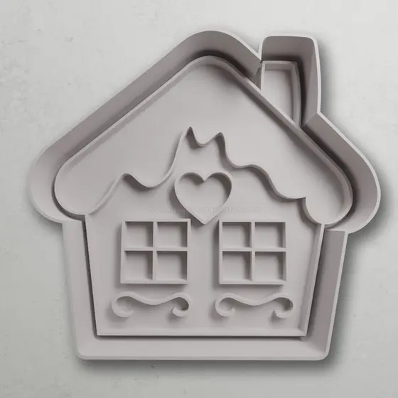Cortador De Biscoito Forma De CASA COM CORAÇÃO #1