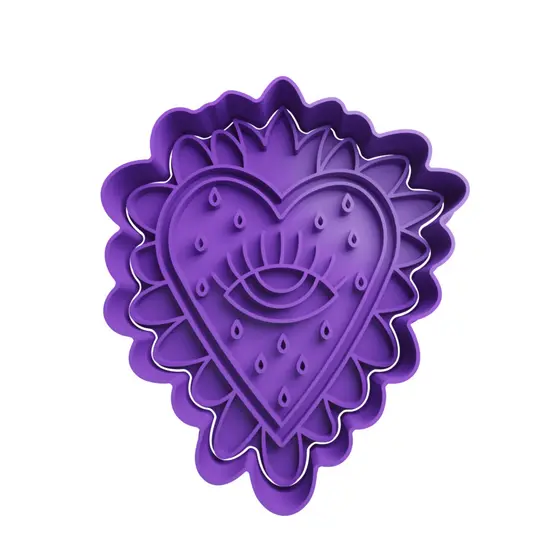 Cortador De Biscoito Coração Decorado 6 - São Valentim