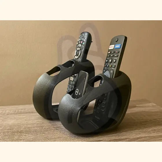 Porta Controle Remoto com 3 Divisórias Minimalista Curvo