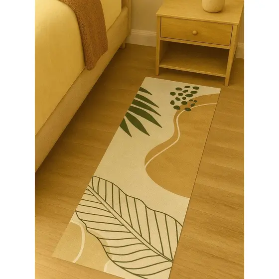 Tapete Passadeira Quarto Sala Cozinha Hall Suede toque macio Bosque Dourado tamanho 40 x120 cm