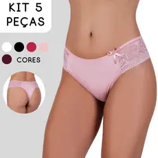Kit 5 Calcinhas com Renda Lateral | Cintura Média, Conforto Diário e Sensualidade Feminina 💖