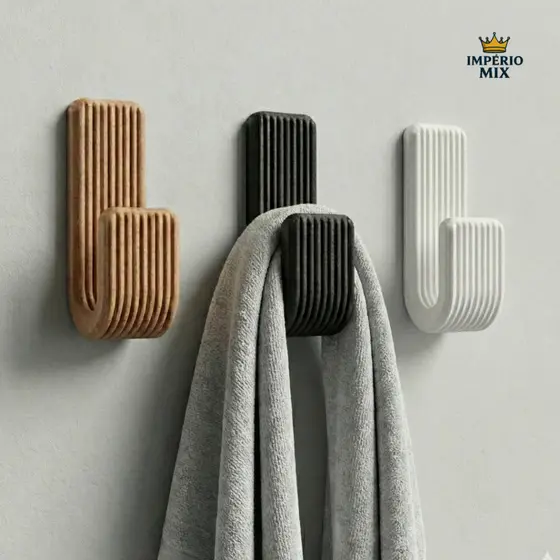 Gancho de Parede Autoadesivo Minimalista – Suporte para Bolsa e Mochila