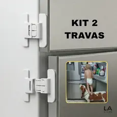 Kit 2 Travas Geladeira Bebê Segurança Infantil Adesivo 3M Armário Porta Gaveta