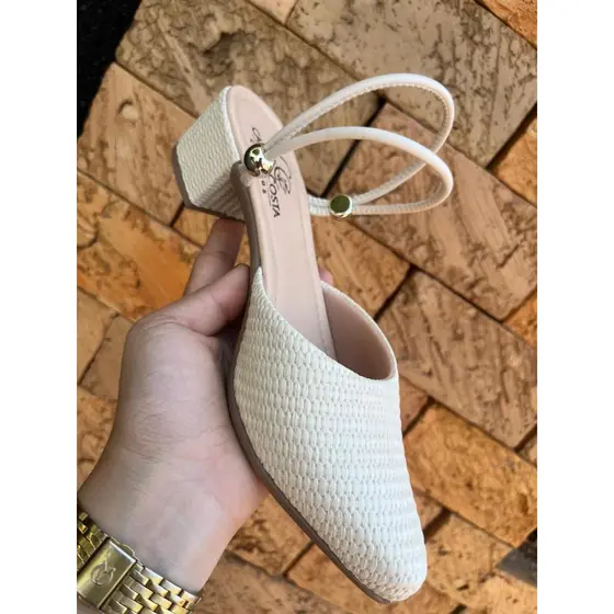 Scarpin Mule Salome Feminino Social SALTO Medio /Grosso 3,5 CM TRICÊ