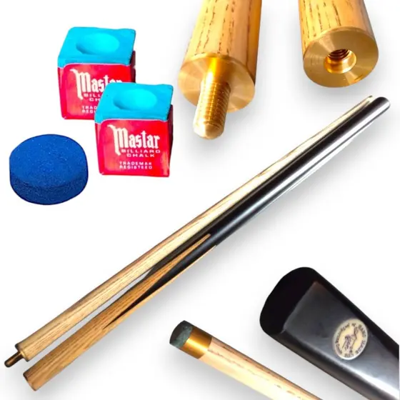 Taco de sinuca bipartido snooker alta qualidade sola 11mm + 2 Giz Master e 1 Sola Brinde