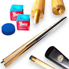 Taco de sinuca bipartido snooker alta qualidade sola 11mm + 2 Giz Master e 1 Sola Brinde