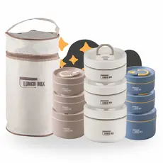 KIT 3 Marmitas Térmicas Herméticas + Bolsa Térmica Super Qualidade para Armazenamento de Alimentos no Geral
