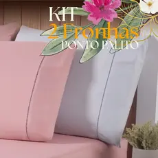 Kit 2 Fronhas Premium Ponto Palito 400 Fios Toque Macio e Aveludado