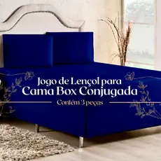 Jogo 3 Peças Capa Luva Para Cama Queen Padrão Box Conjugado
