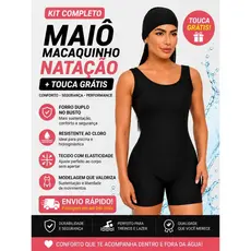 Maiô Macaquinho Natação e Hidroginástica + Touca Grátis Suplex Premium  | Envio Rápido Atacado