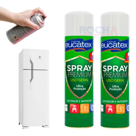 Tinta Spray Branco Brilhante 400ml P/ Pintar Geladeira Metal Microondas