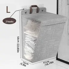 Cesto De Roupa Suja Dobrável Para Pendurar Na Parede