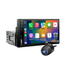 COM câmera de ré+Central Multimídia MP5 Automotiva 1 Din Bluetooth USB/AUX/TF 7 Polegadas Com Mirrorlink HD Touch Screen