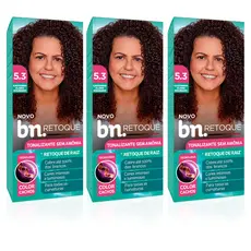 Kit Tonalizante Castanho Claro Dourado 5.3 Sem Amônia bn.Cachos Retoque Raiz (3 Unidades)