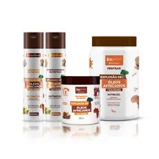 Kit Explosão de Óleos Africanos (Shampoo, Condicionador, Máscara, Creme de Pentear)