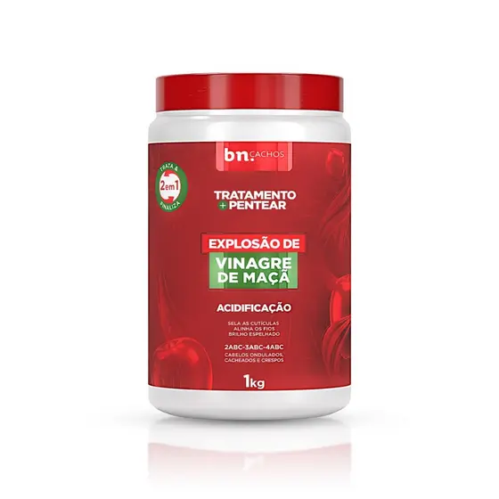 Creme de Pentear e Tratamento de Vinagre de Maçã 2 em 1 1Kg | bn.Cachos