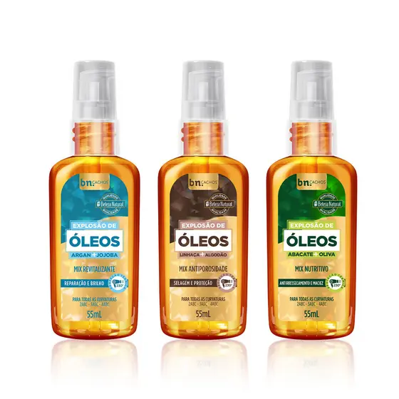 Kit Óleo Capilar Explosão de Óleos bn.Cachos (3 Unidades)