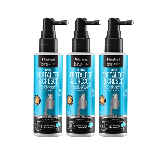 Kit Tônico Capilar Fortalece e Cresce 100ml bn.Cachos (3 Unidades)