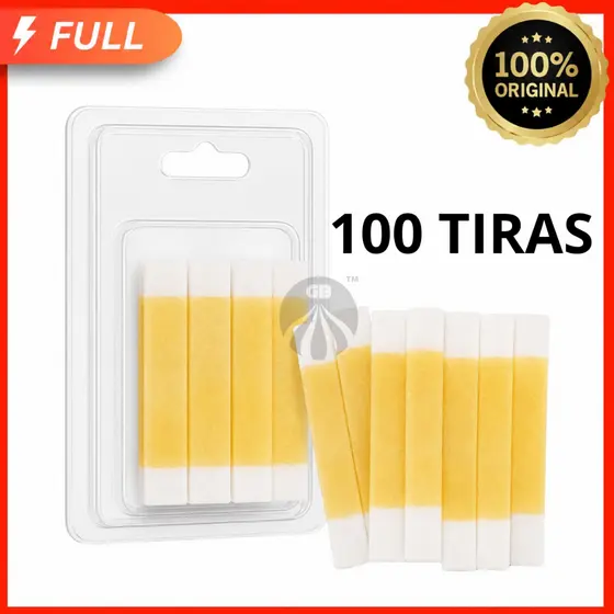 100 Tiras de Cera Depilatória Facial Natural 50 Pares Unidades Sobrancelhas Buço — Prontas para Uso Depil Easy