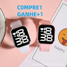KIT2Relógio de corrida digital LED à prova d'água unissex