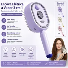 Escova Elétrica a Vapor 3 em 1 para Cabelo com Nano Névoa, Luz Vermelha e Função Desembaraçante para Cuidados Capilares